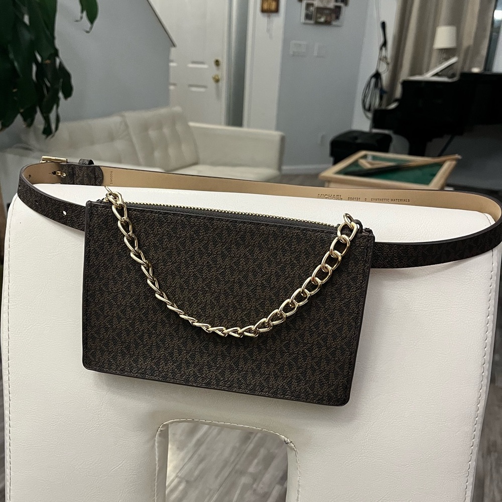Michael Kors Belt Bag Gold Chain Luxury